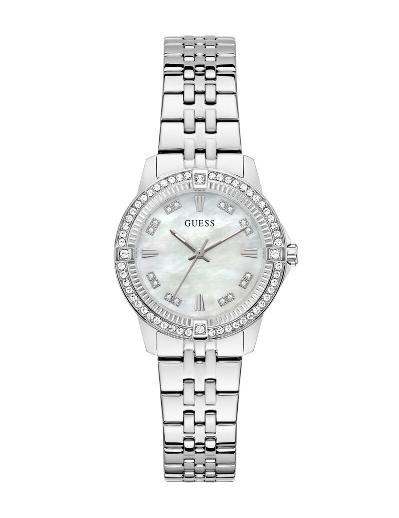 Ladies Silver Tone Round Analog Watch