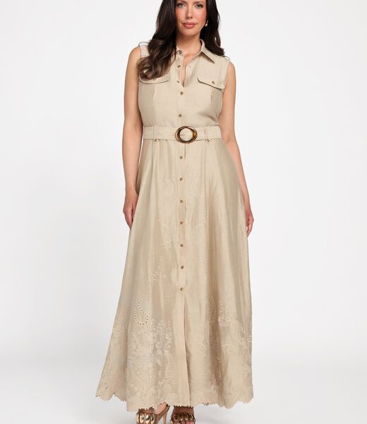 Marciano linen-blend long dress