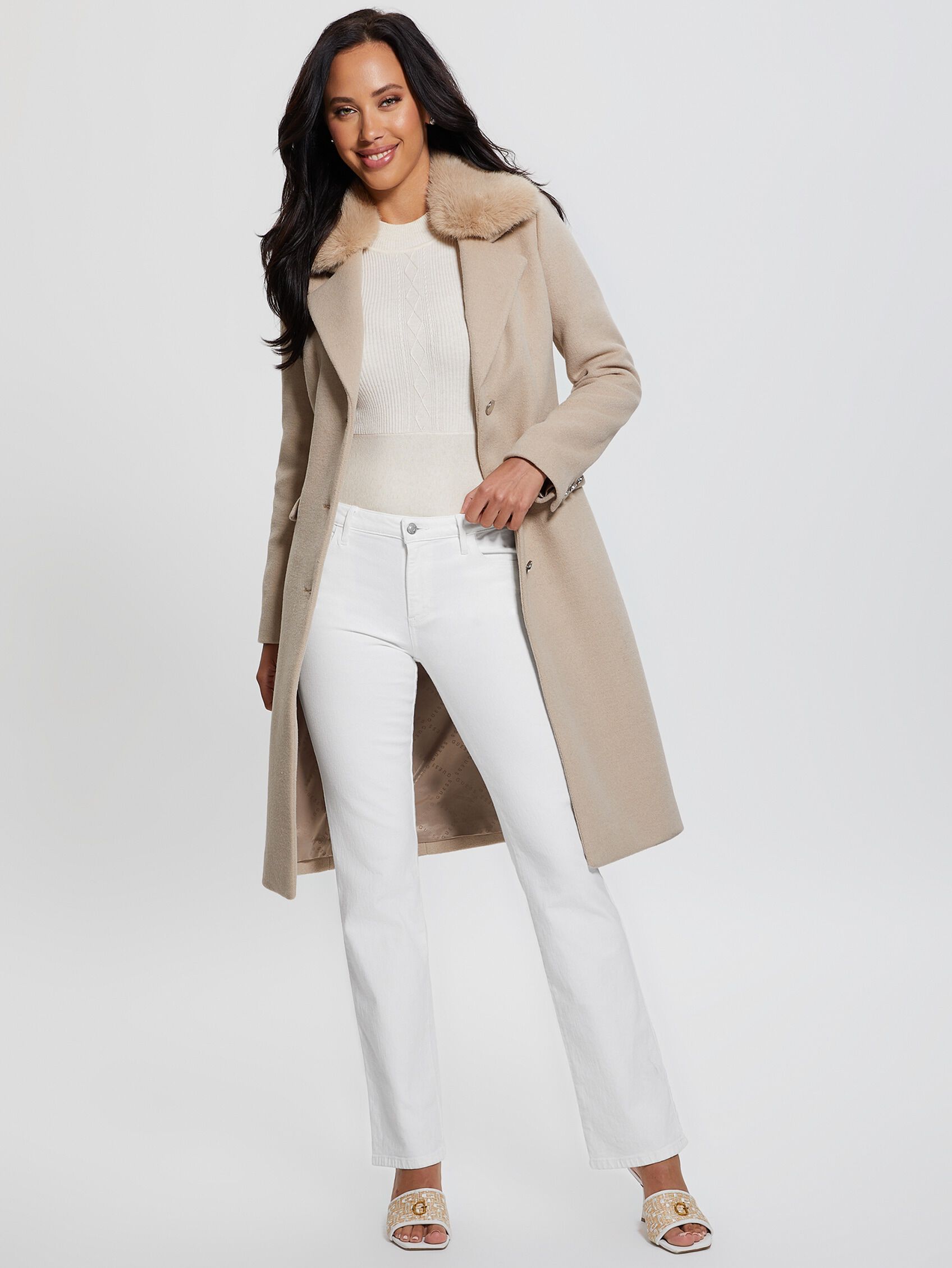 Shop GUESS Online Wool Blend Coat