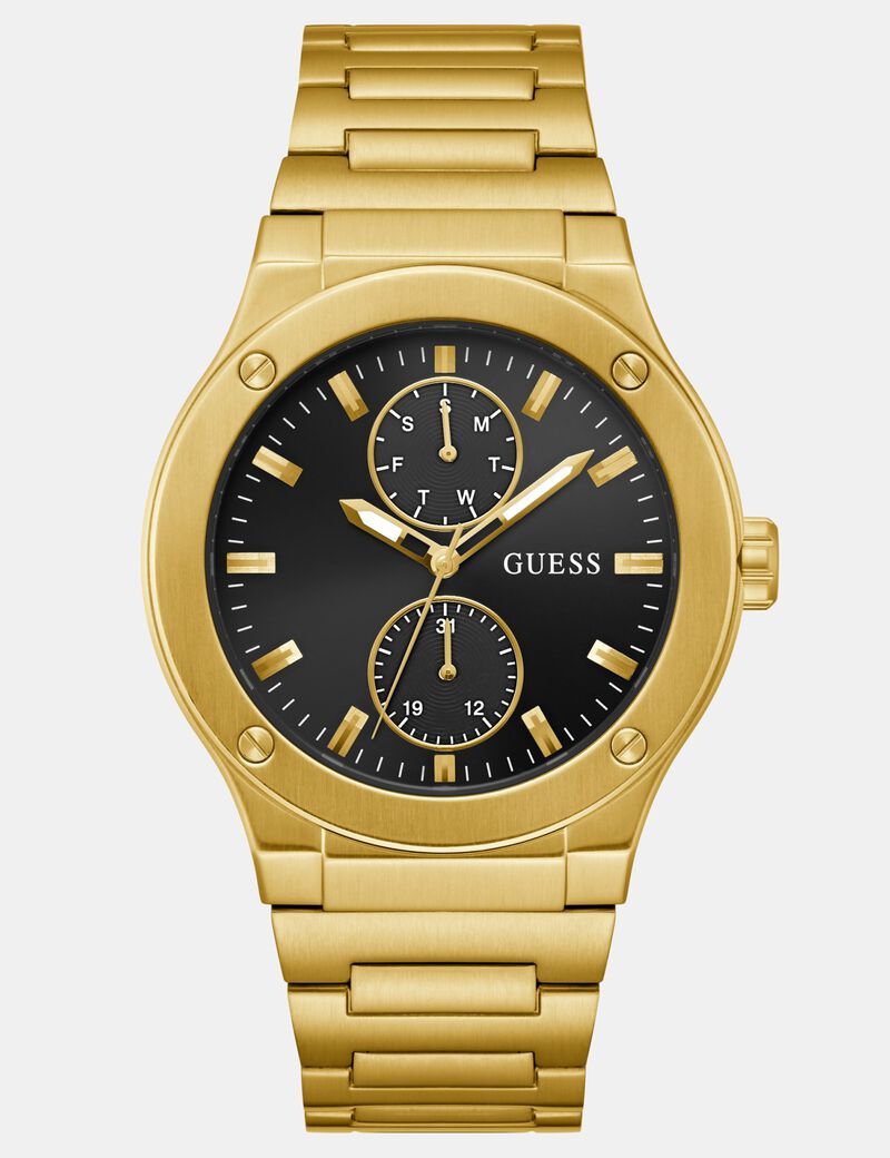 Mens Gold Tone Multi-function Watch