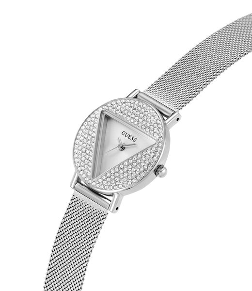 Silver Tone Quartz Analog Mesh Watch