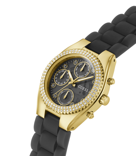 Ladies Black Gold Tone Multi-function Watch