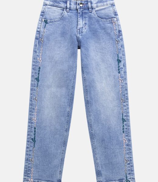 All Over Logo Embroidery Denim Pant