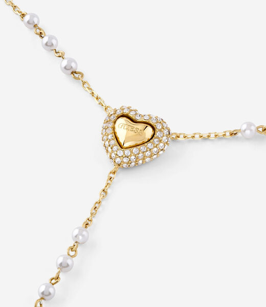 16-18" pave heart y necklace