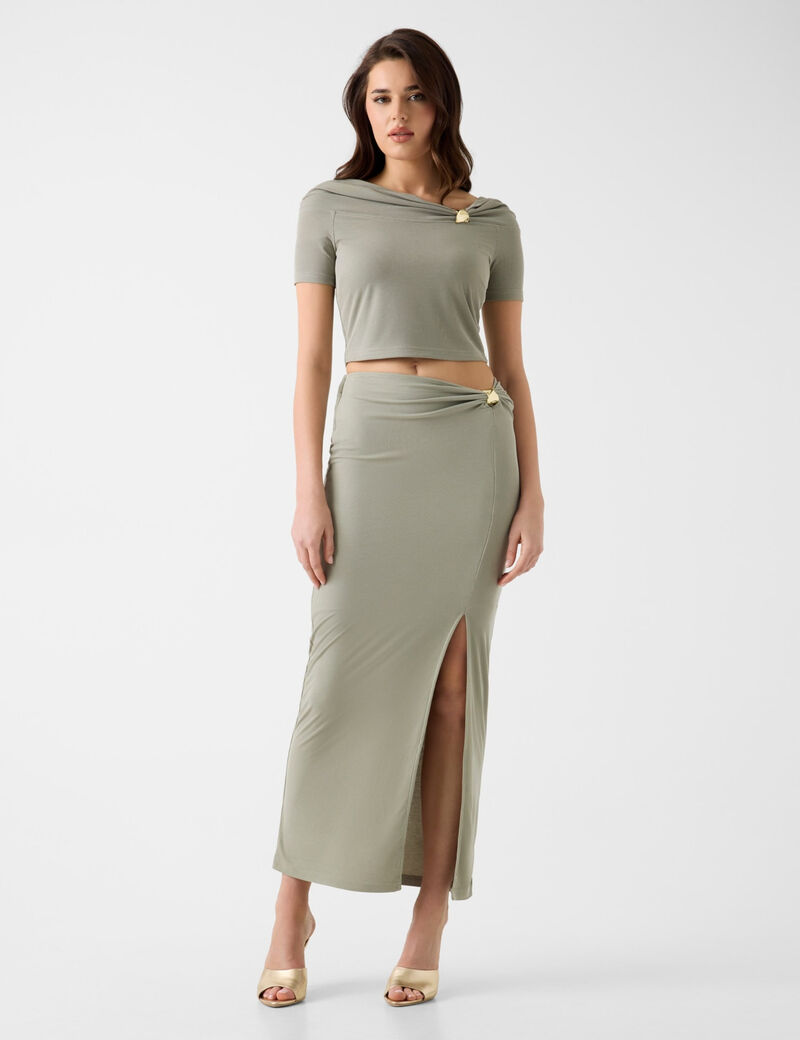 Draped pencil skirt