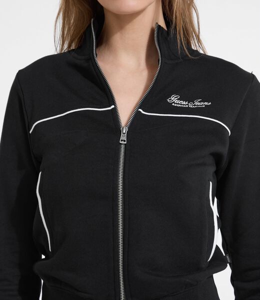 Cropped V-neck sweatshirt