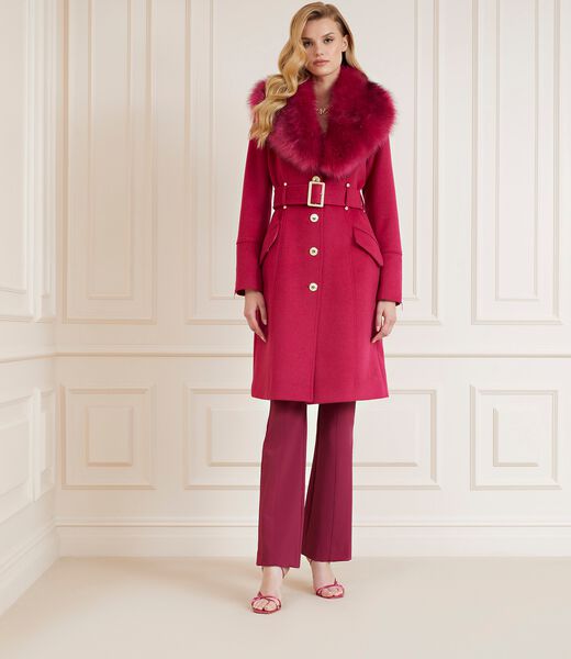 Marciano Faux Fur Wool Blend Coat