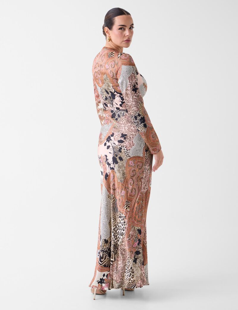 GWENDA LS V NECK DRESS