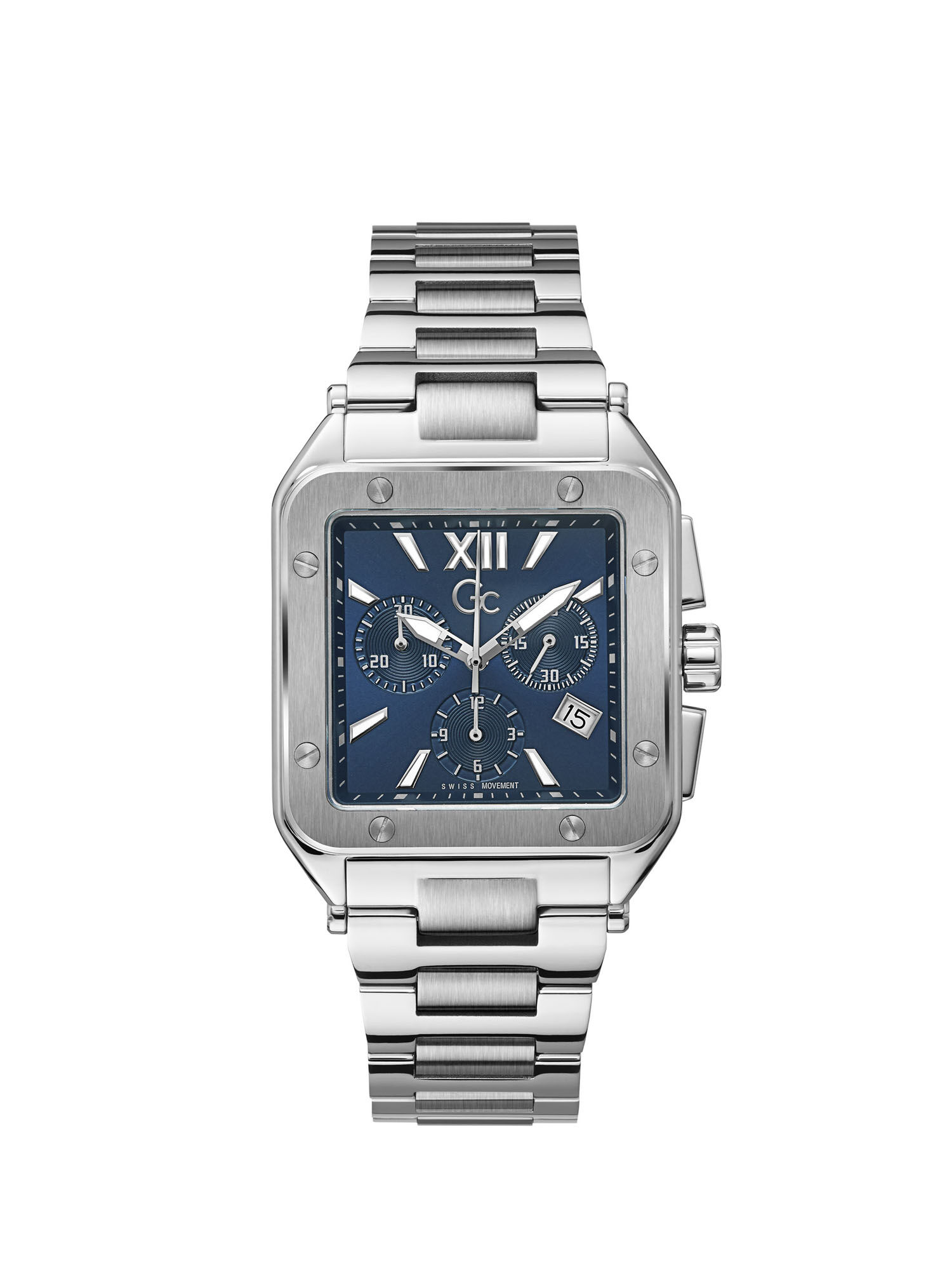 Guess steel hotsell watch square face