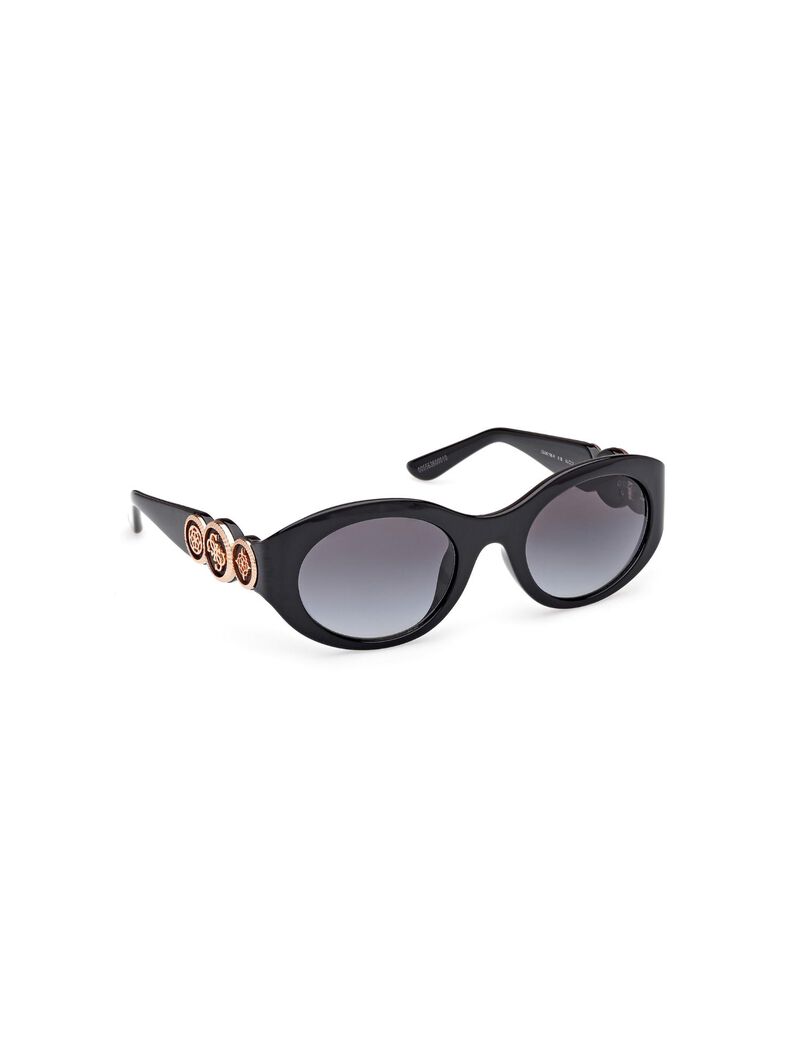 Oval black gradient smoke sunglasses