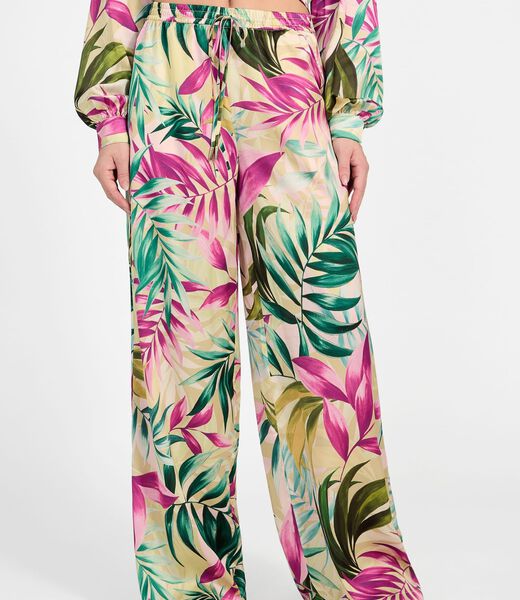 Wide leg satin pants
