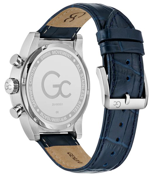 Gc Dress Men S 3540 D Mvmt Beige Dail 10 Amt Blue Genuine Leather Strap
