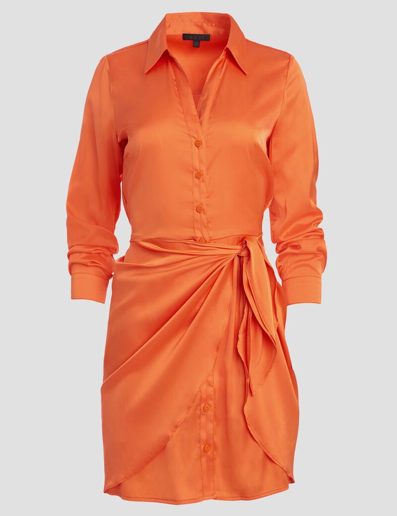 Satin chemisier dress