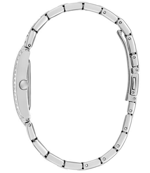 Ladies Silver Tone Rectangle Analog Watch