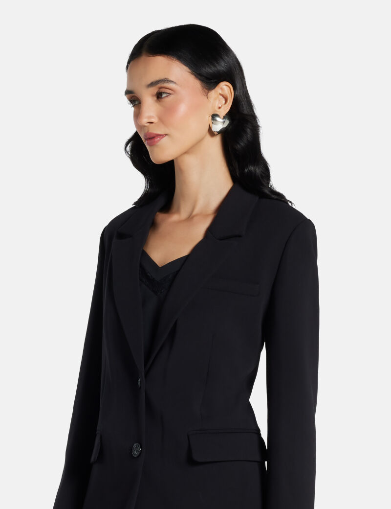 Flannel single-breasted blazer