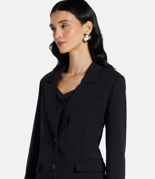 Flannel single-breasted blazer