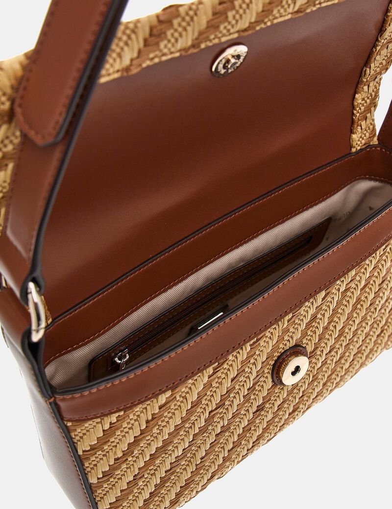 Simona raffia mini shoulder bag