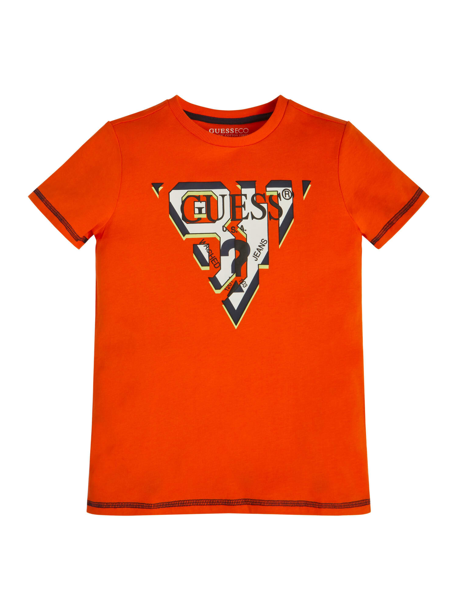 Guess red triangle t shirt hot sale