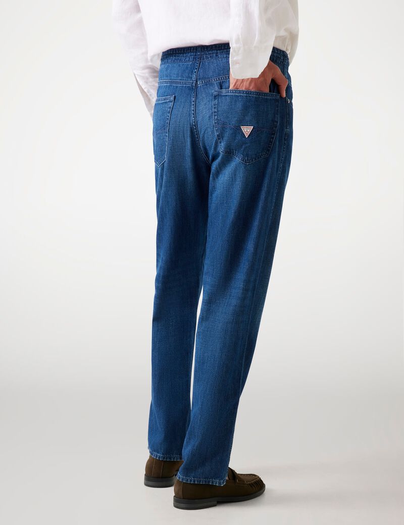 Linen-blend joggers
