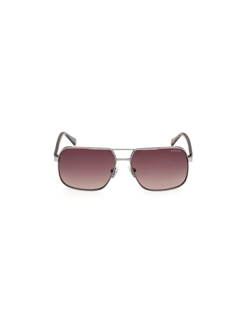 Metal Sun Glasses M Shiny Gunmetal Gradient Brown