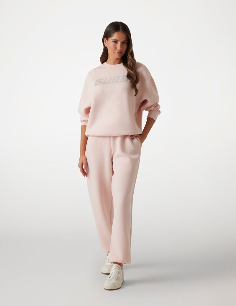 Rhinestone logo joggers