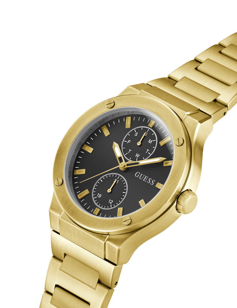 Mens Gold Tone Multi-function Watch