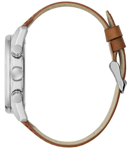 Mens Brown Silver Tone Multi-function Watch