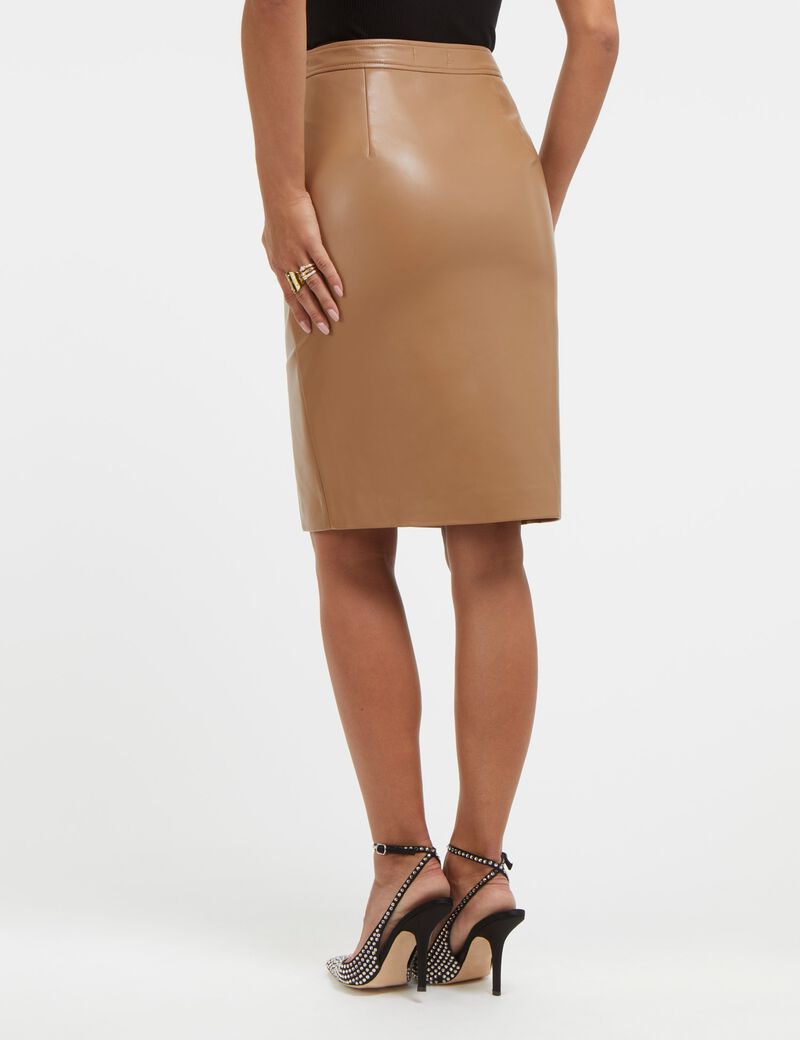 Faux Leather Midi Skirt