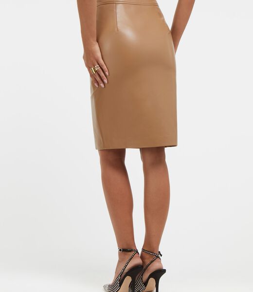 Faux Leather Midi Skirt