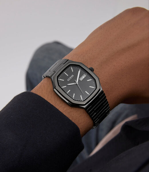 Mens Black Date Watch