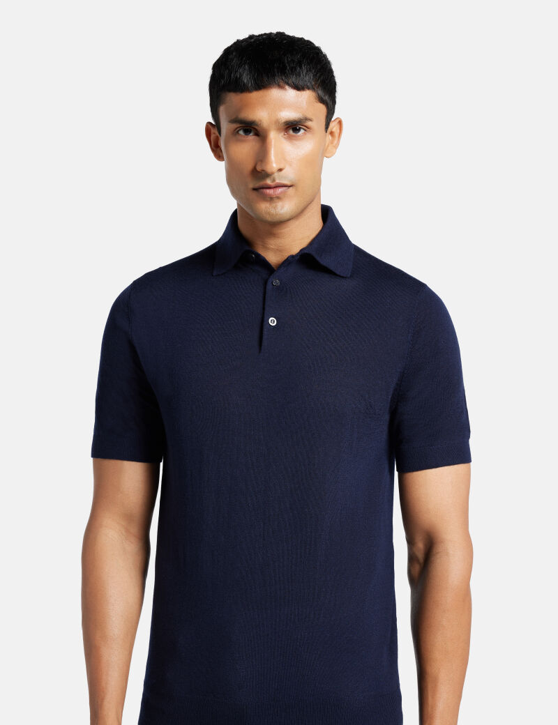 Wool polo sweater