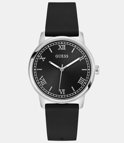 Mens Black Silver Tone Analog Watch