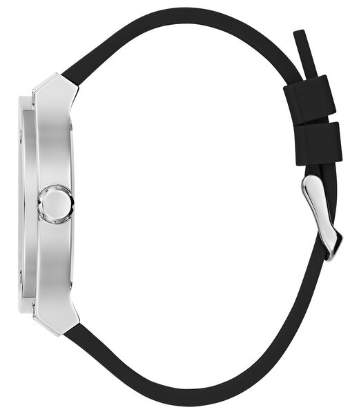 Black Quartz Analog Silicone Watch
