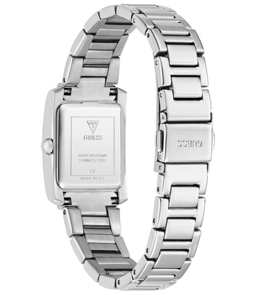 Ladies Silver Tone Rectangle Analog Watch