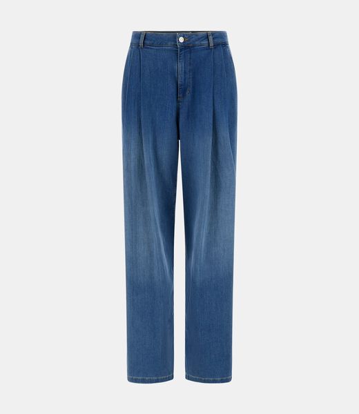 Linen-blend loose-fit jeans