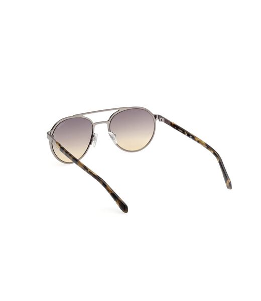 Round matte gunmetal gradient smoke sunglasses