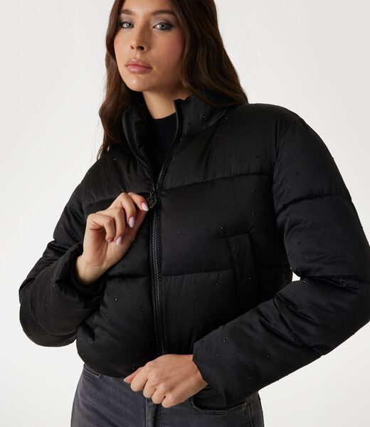 Rhinestone puffer jacket