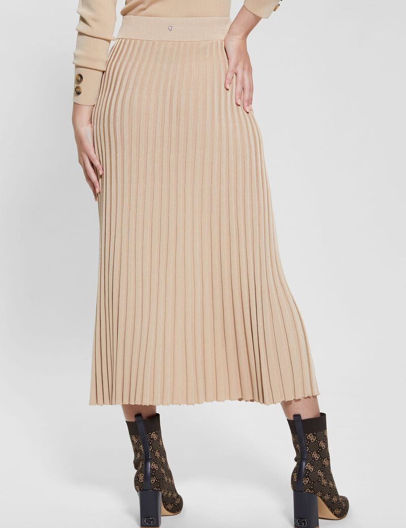 Pleated Long Sweater Skirt