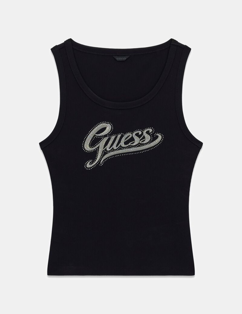 guess embroidered logo tank top