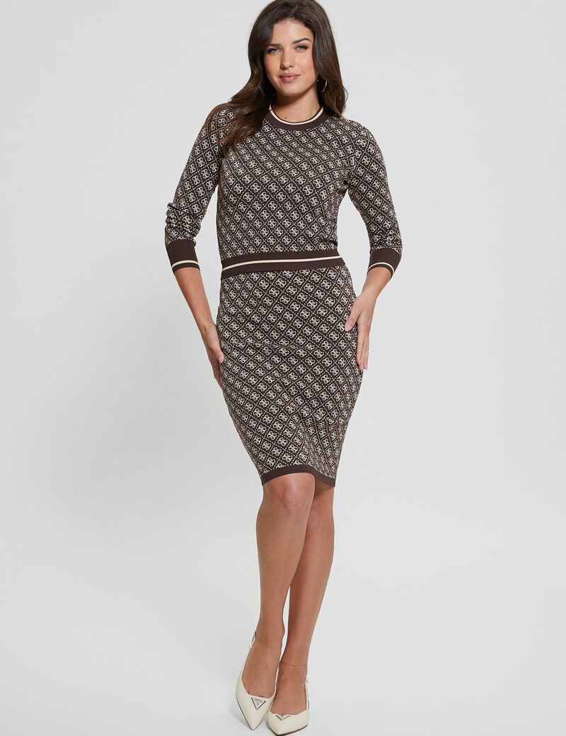 4G logo sweater midi skirt