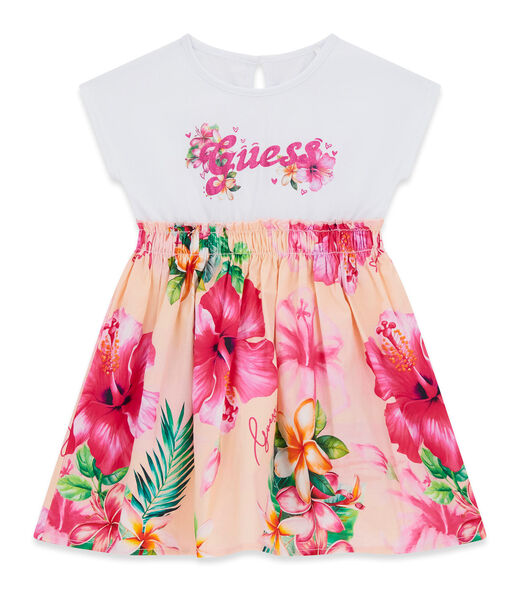 MIXED FABRIC SS DRESS