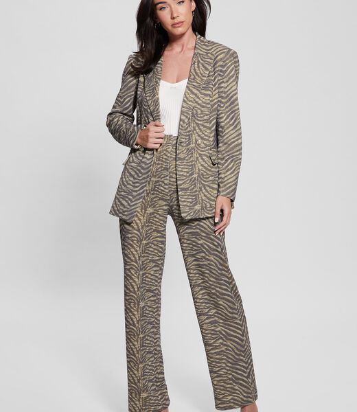 Double breasted zebra print blazer