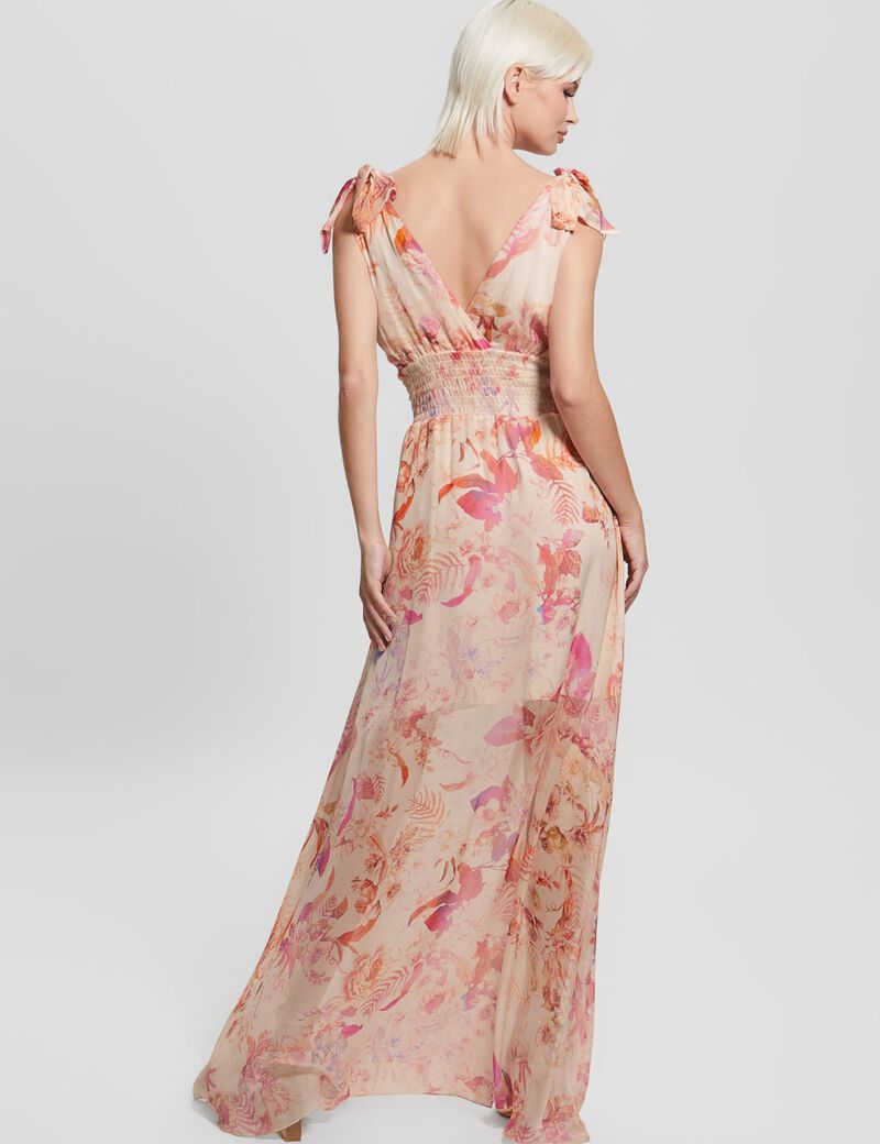 Silk blend long dress