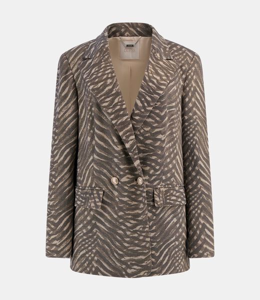 Double breasted zebra print blazer