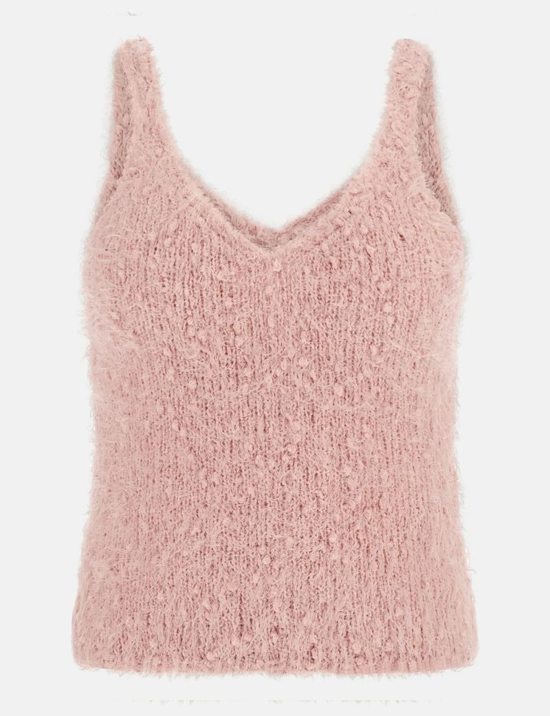 Fuzzy knit tank top