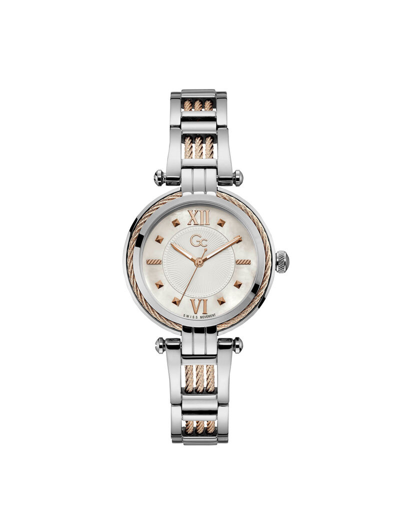 Gc Silver And Gold Cable Twist Ladies Watch