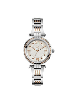 Gc Silver And Gold Cable Twist Ladies Watch