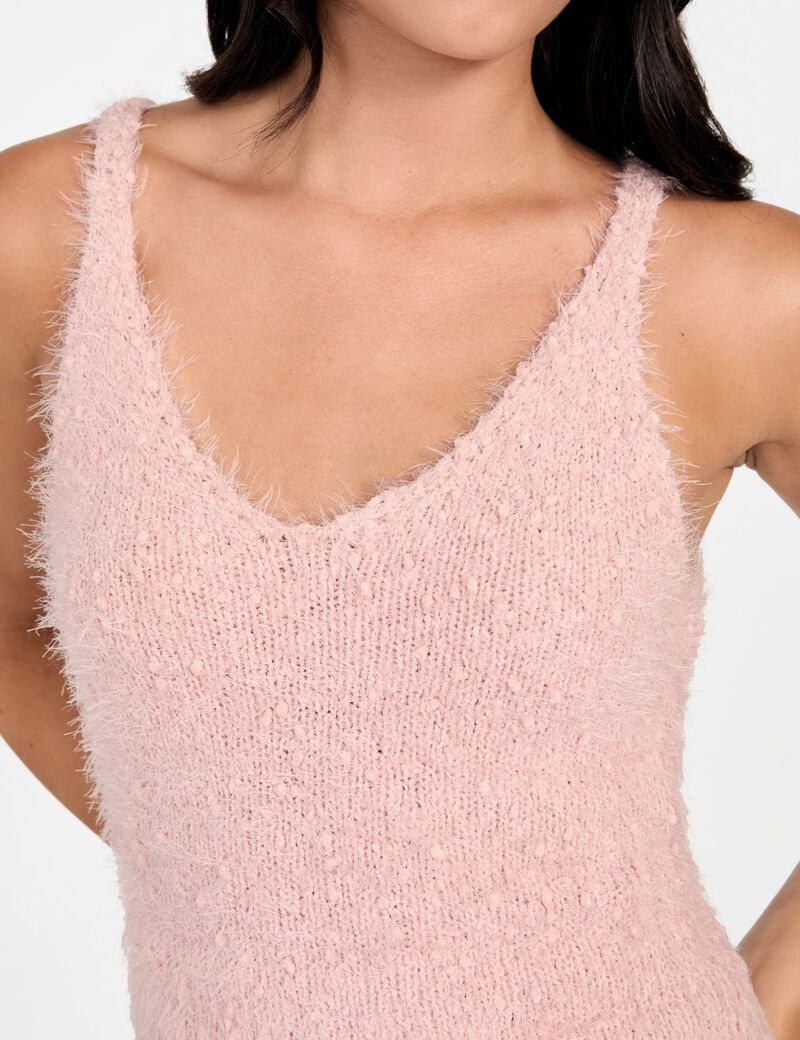 Fuzzy knit tank top