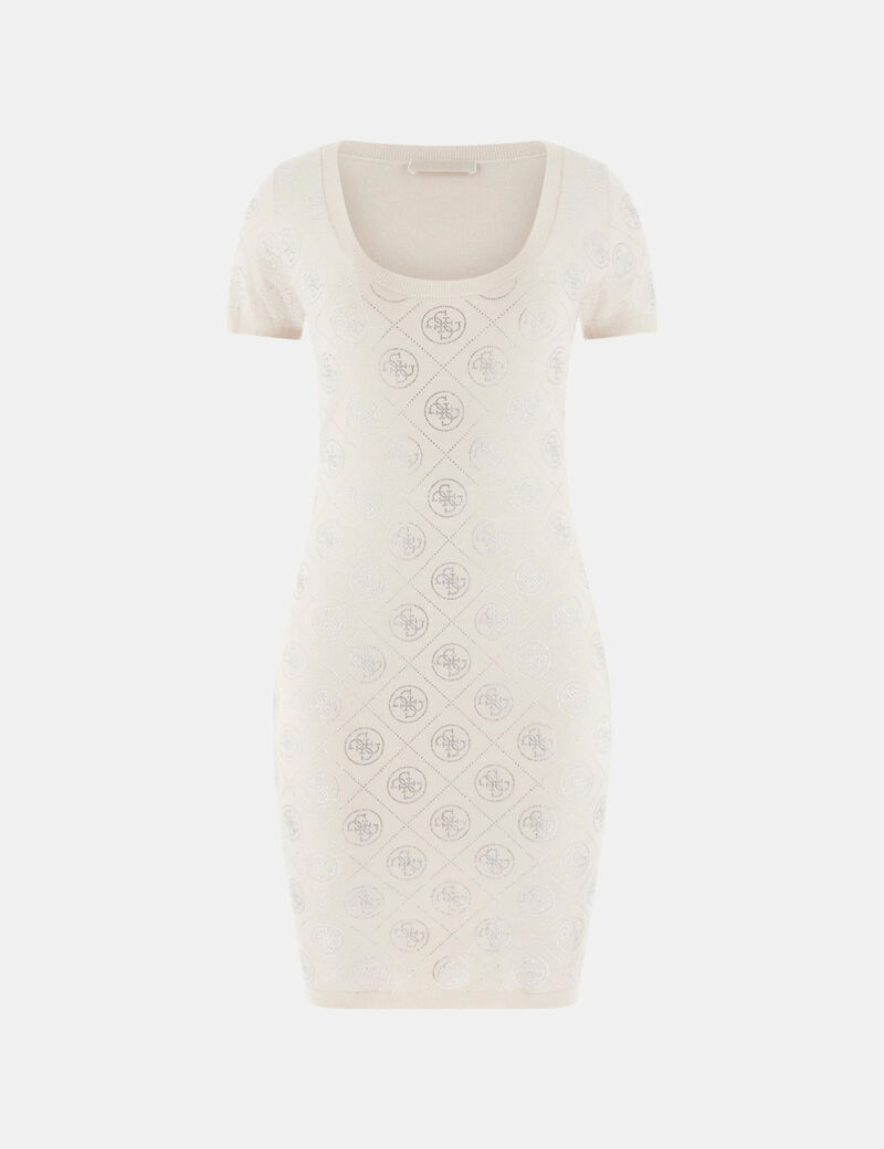 Wool blend rhinestones dress