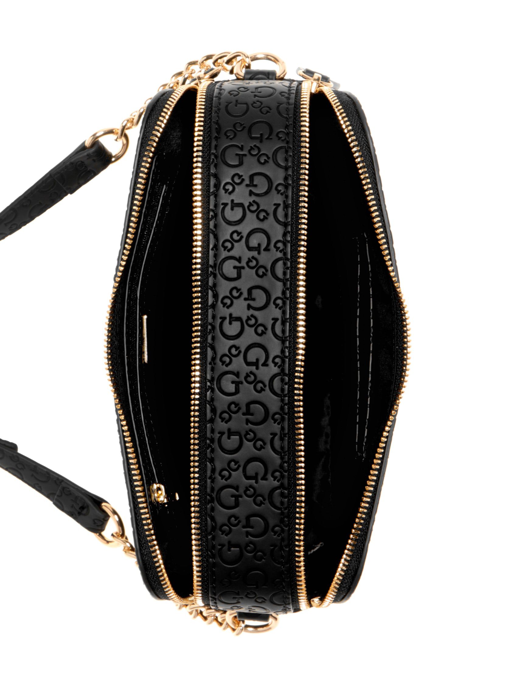 Shop GUESS Zakaria double zip crossbody bag, Black | GUESS KSA